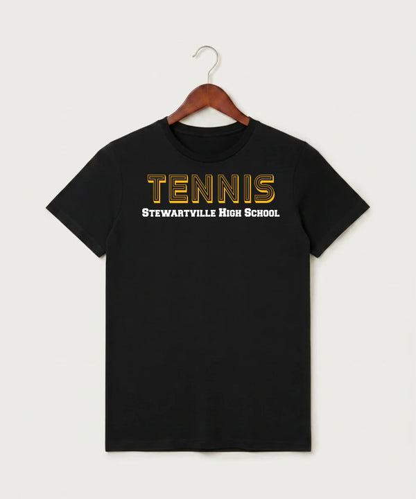 Stewartville High School Tennis (Coed) - Black T-Shirt - Full Front
