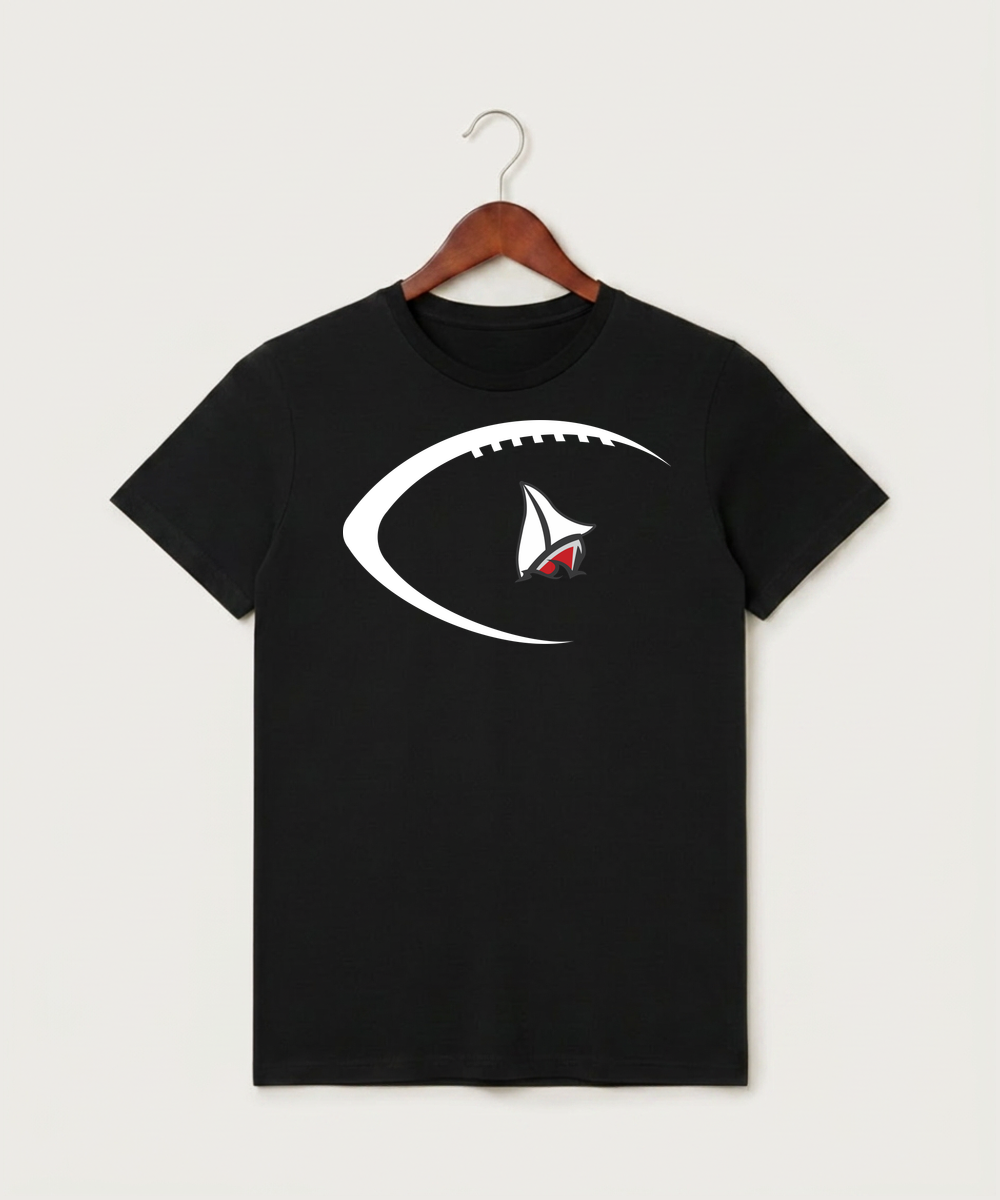 Detroit Lakes Community High School Football (Boys) - Black T-Shirt - Full Front