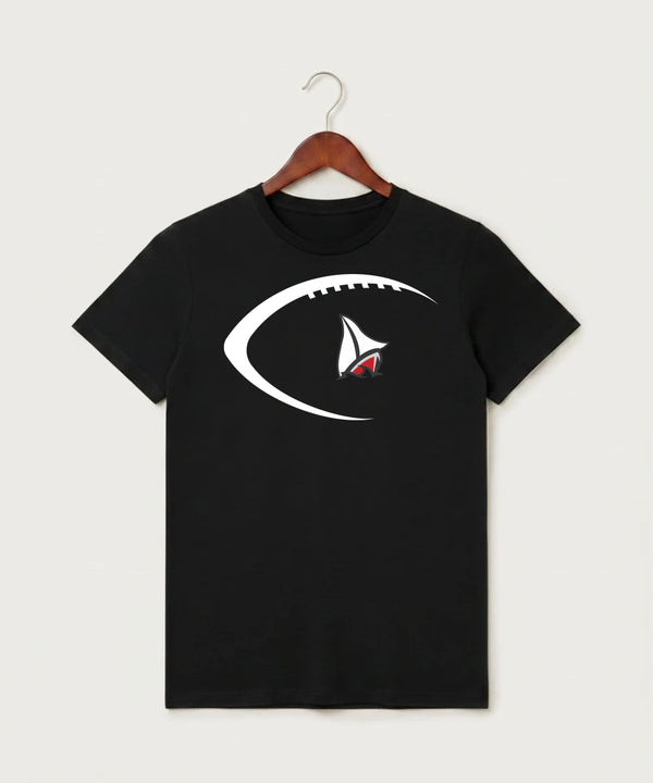Detroit Lakes Community High School Football (Boys) - Black T-Shirt - Full Front