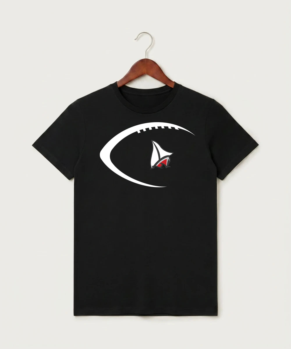 Detroit Lakes Community High School Football (Boys) - Black T-Shirt - Full Front