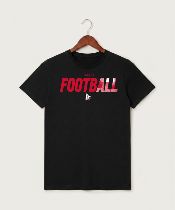 Detroit Lakes Community High School Football (Boys) - Black T-Shirt - Full Front