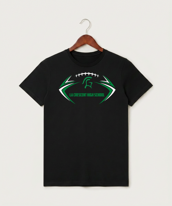 La Crescent High School Football (Boys) - Black T-Shirt - Full Front