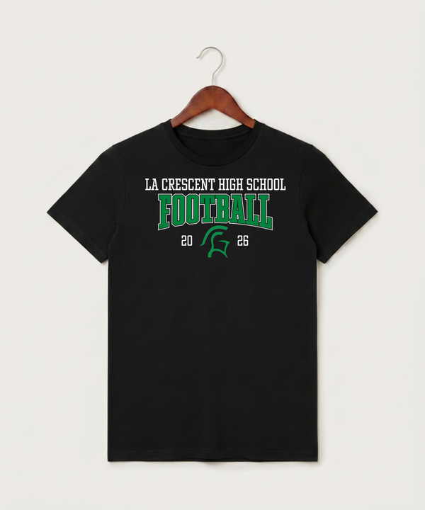 La Crescent High School Football (Boys) - Black T-Shirt - Full Front