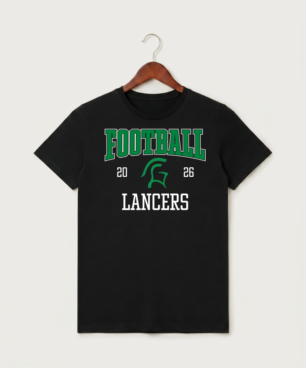 La Crescent High School Football (Boys) - Black T-Shirt - Full Front