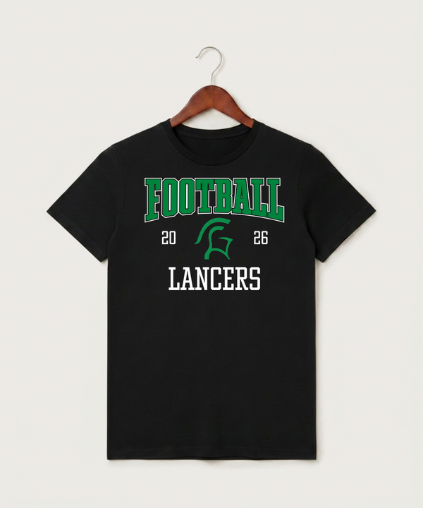 La Crescent High School Football (Boys) - Black T-Shirt - Full Front