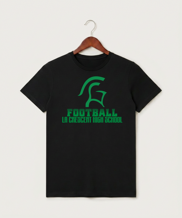 La Crescent High School Football (Boys) - Black T-Shirt - Full Front