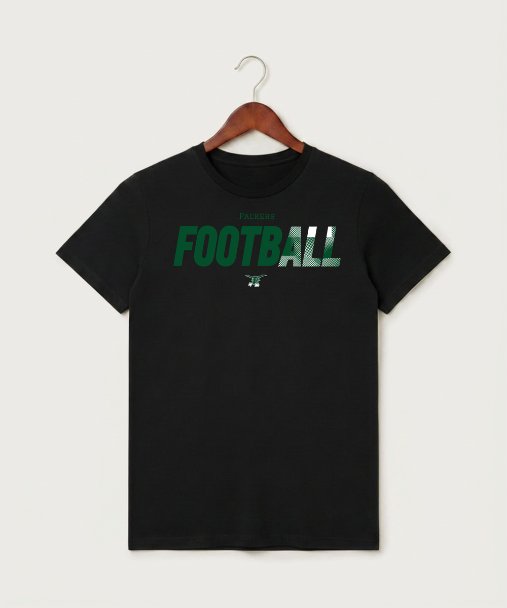 West Fargo High School Football (Boys) - Black T-Shirt - Full Front