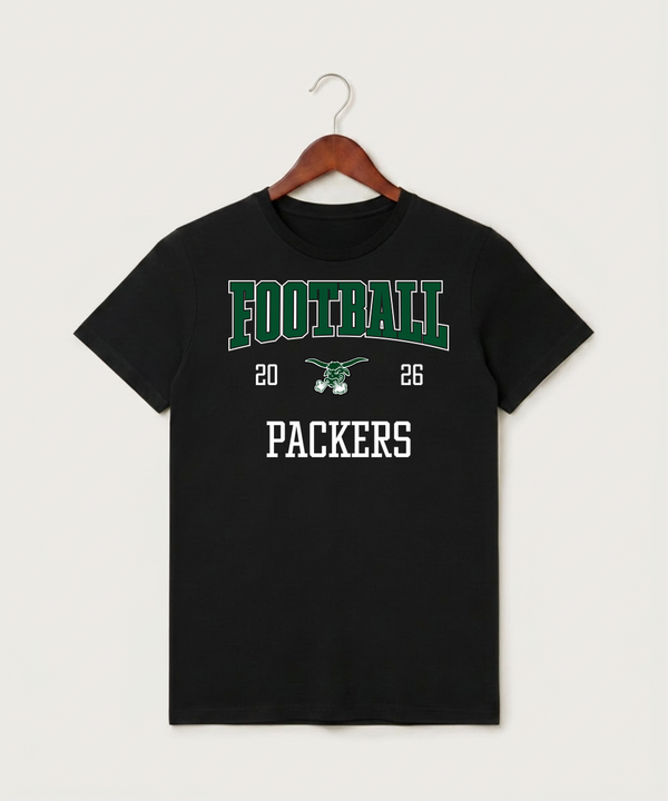 West Fargo High School Football (Boys) - Black T-Shirt - Full Front