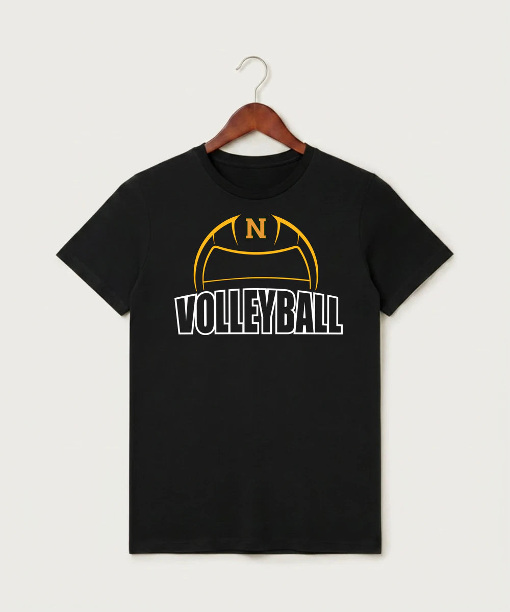Nevis High School Volleyball (Girls) - Black T-Shirt - Full Front