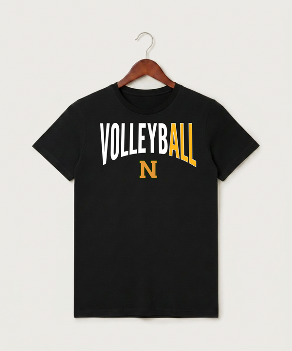 Nevis High School Volleyball (Girls) - Black T-Shirt - Full Front