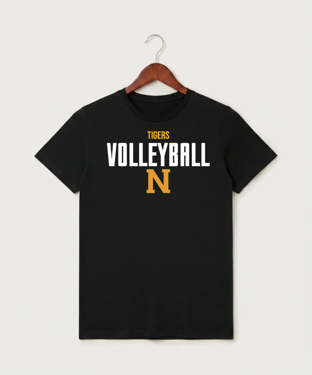 Nevis High School Volleyball (Girls) - Black T-Shirt - Full Front