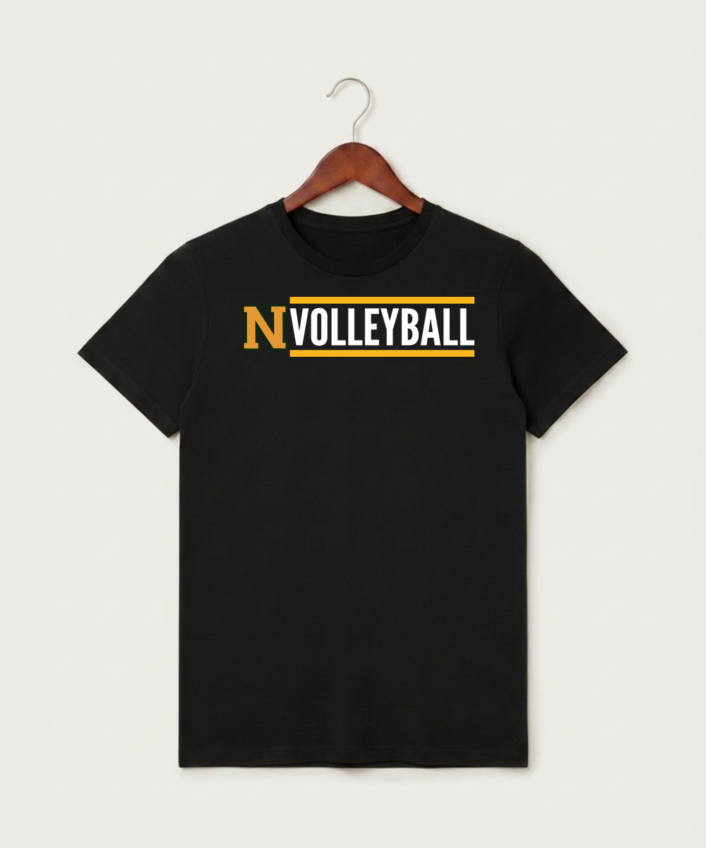 Nevis High School Volleyball (Girls) - Black T-Shirt - Full Front
