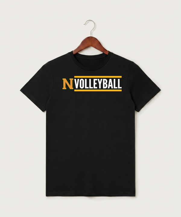 Nevis High School Volleyball (Girls) - Black T-Shirt - Full Front
