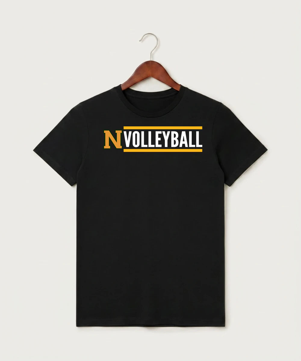 Nevis High School Volleyball (Girls) - Black T-Shirt - Full Front