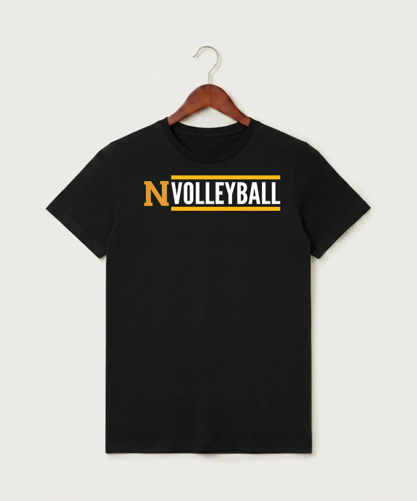 Nevis High School Volleyball (Girls) - Black T-Shirt - Full Front