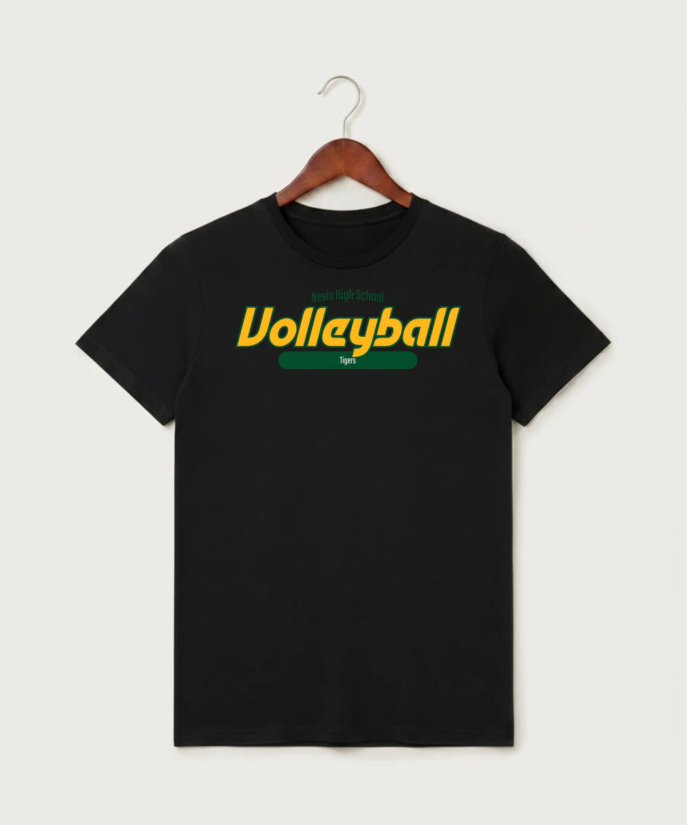 Nevis High School Volleyball (Girls) - Black T-Shirt - Full Front