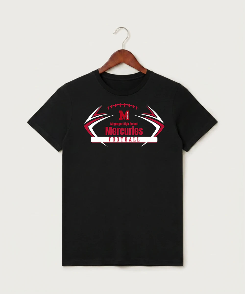 Mcgregor High School Football (Boys) - Black T-Shirt - Full Front