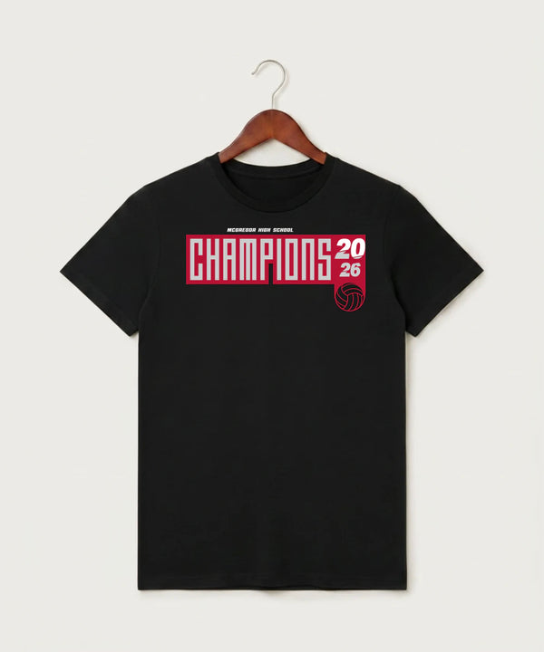 Mcgregor High School Volleyball (Girls) - Black T-Shirt - Full Front