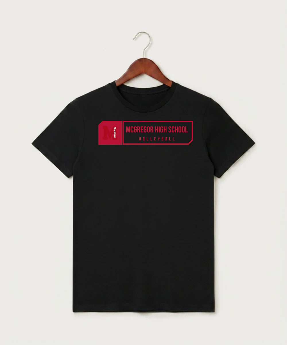 Mcgregor High School Volleyball (Girls) - Black T-Shirt - Full Front
