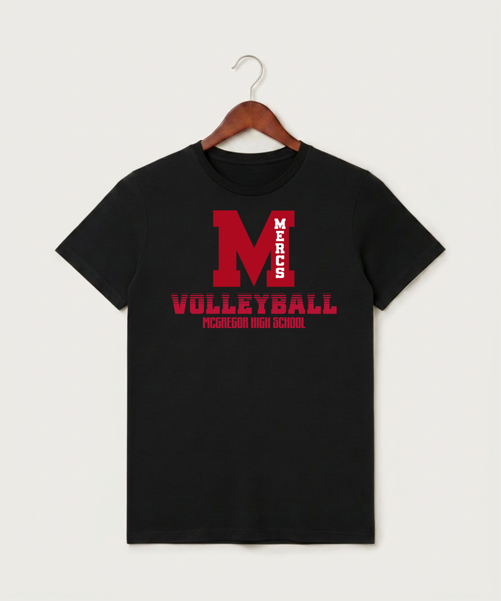 Mcgregor High School Volleyball (Girls) - Black T-Shirt - Full Front