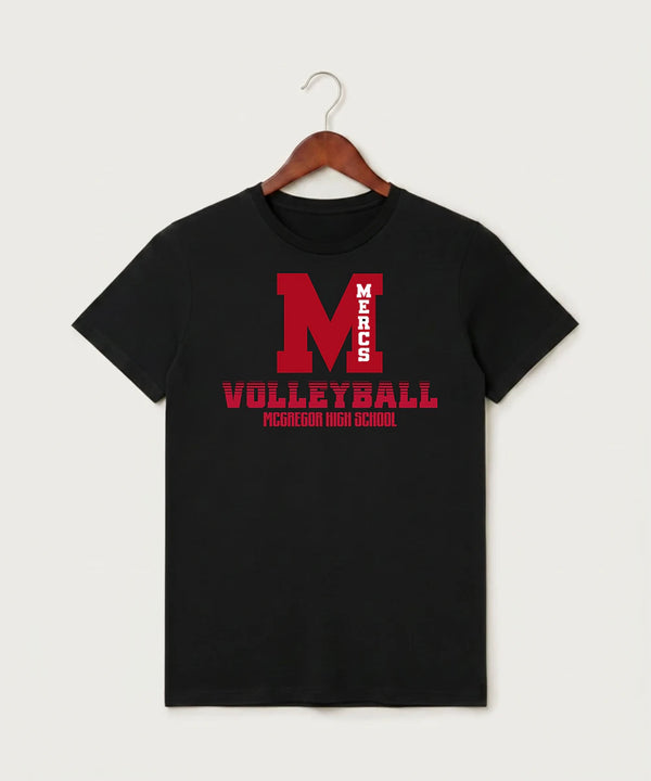 Mcgregor High School Volleyball (Girls) - Black T-Shirt - Full Front