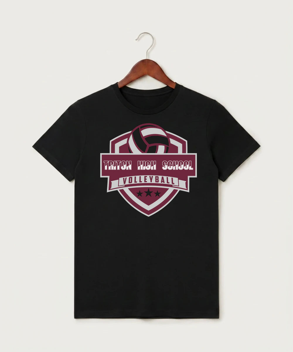 Triton High School Volleyball (Girls) - Black T-Shirt - Full Front