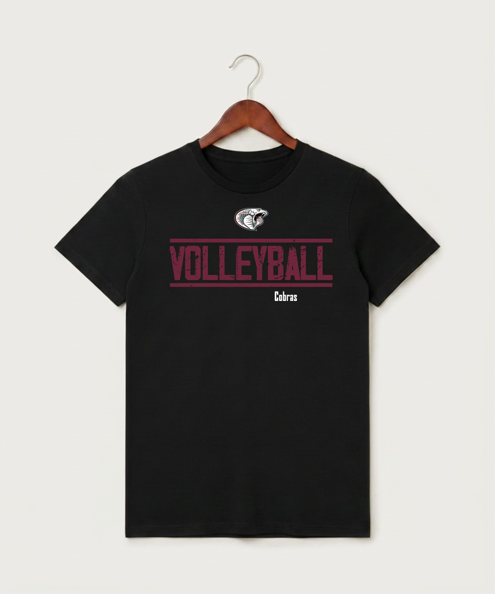 Triton High School Volleyball (Girls) - Black T-Shirt - Full Front
