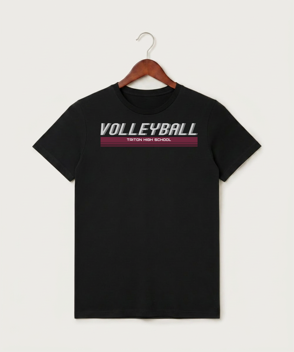 Triton High School Volleyball (Girls) - Black T-Shirt - Full Front