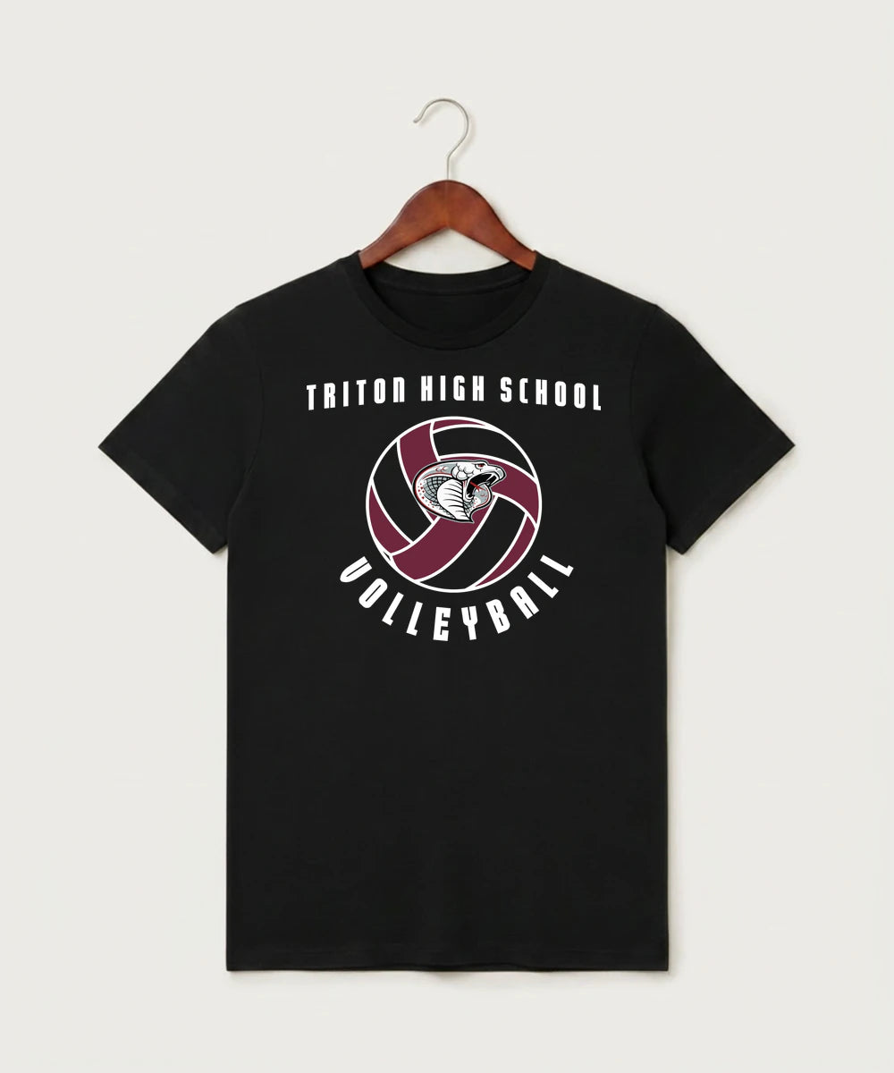 Triton High School Volleyball (Girls) - Black T-Shirt - Full Front