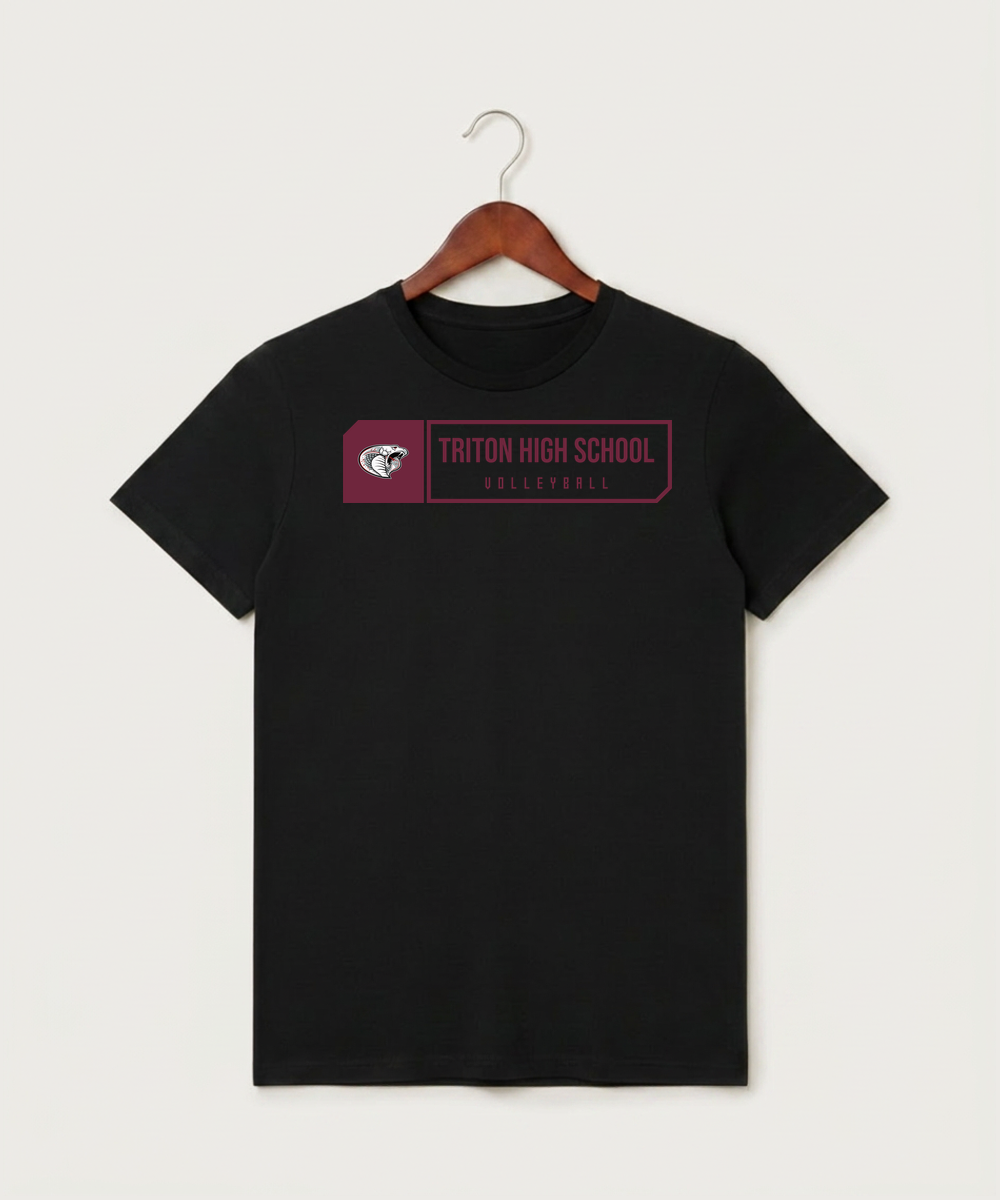 Triton High School Volleyball (Girls) - Black T-Shirt - Full Front