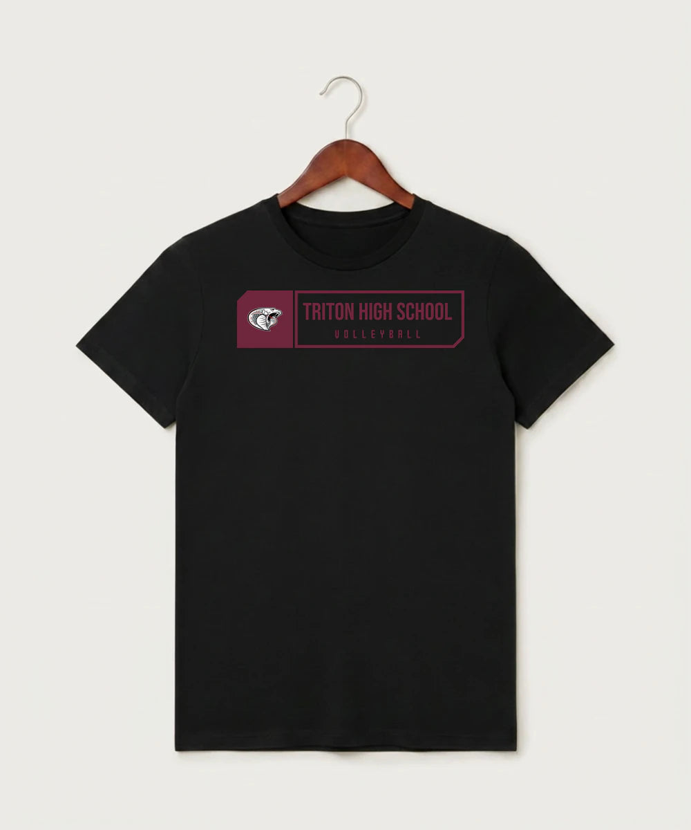 Triton High School Volleyball (Girls) - Black T-Shirt - Full Front
