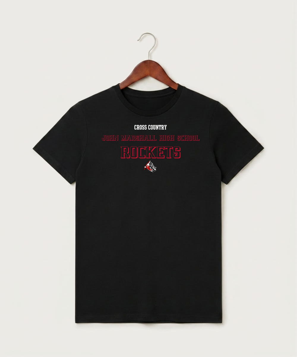 John Marshall High School Cross Country (Coed) - Black T-Shirt - Full Front