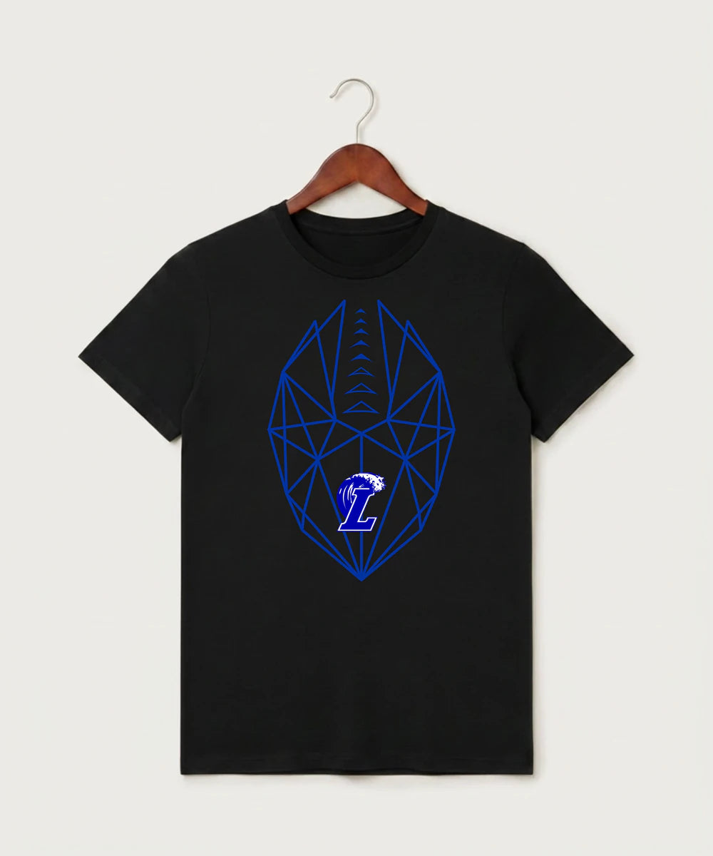 Lakeview High School Football (Boys) - Black T-Shirt - Full Front