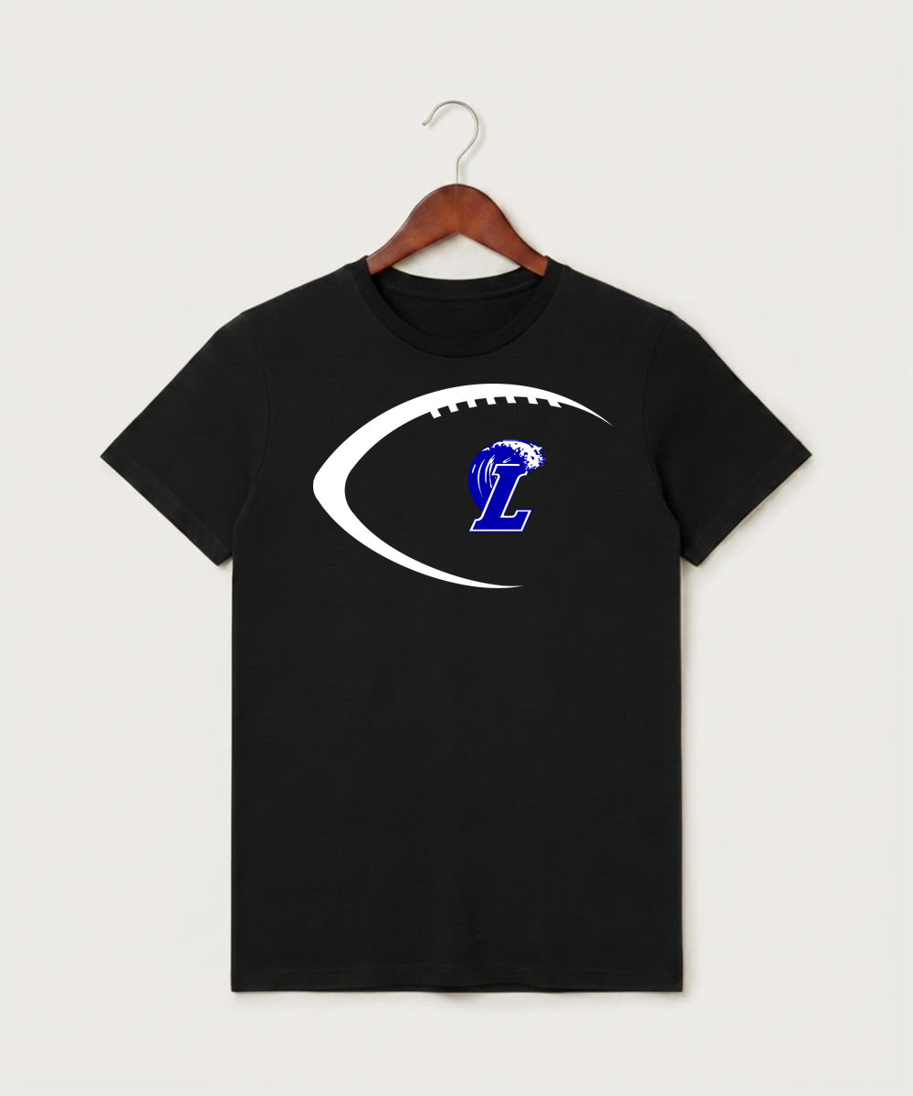 Lakeview High School Football (Boys) - Black T-Shirt - Full Front
