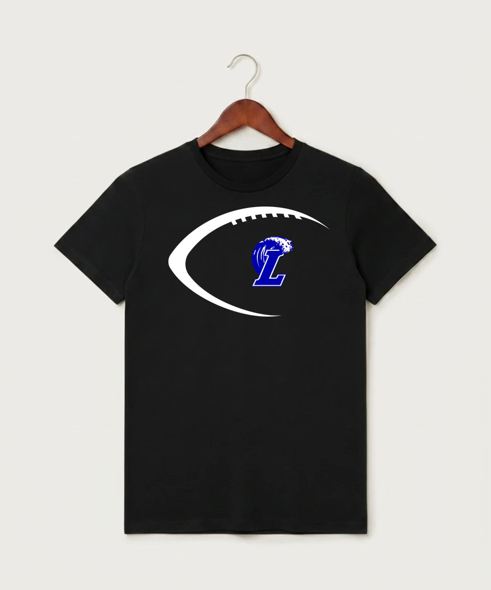 Lakeview High School Football (Boys) - Black T-Shirt - Full Front
