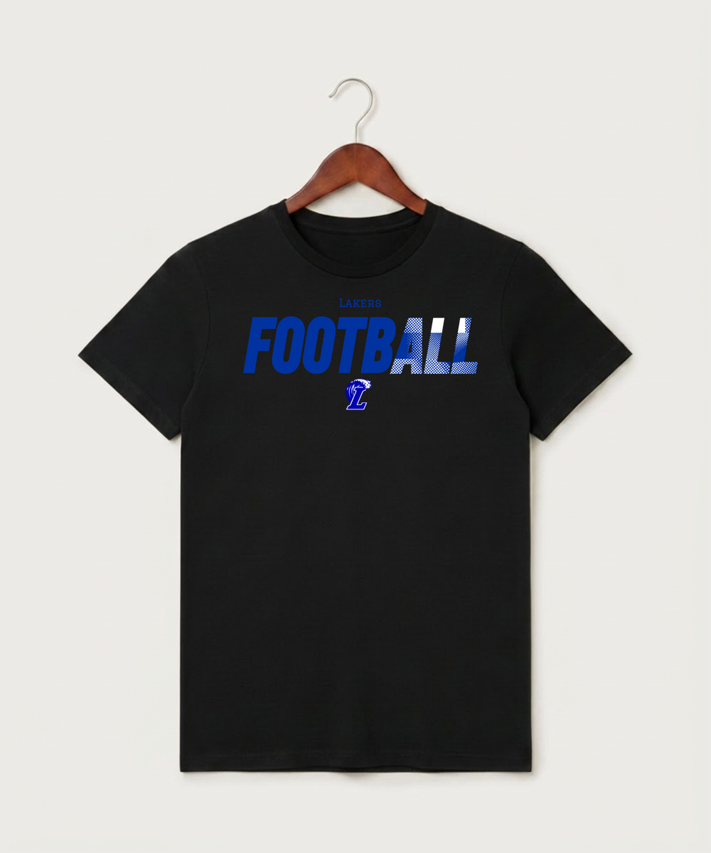 Lakeview High School Football (Boys) - Black T-Shirt - Full Front