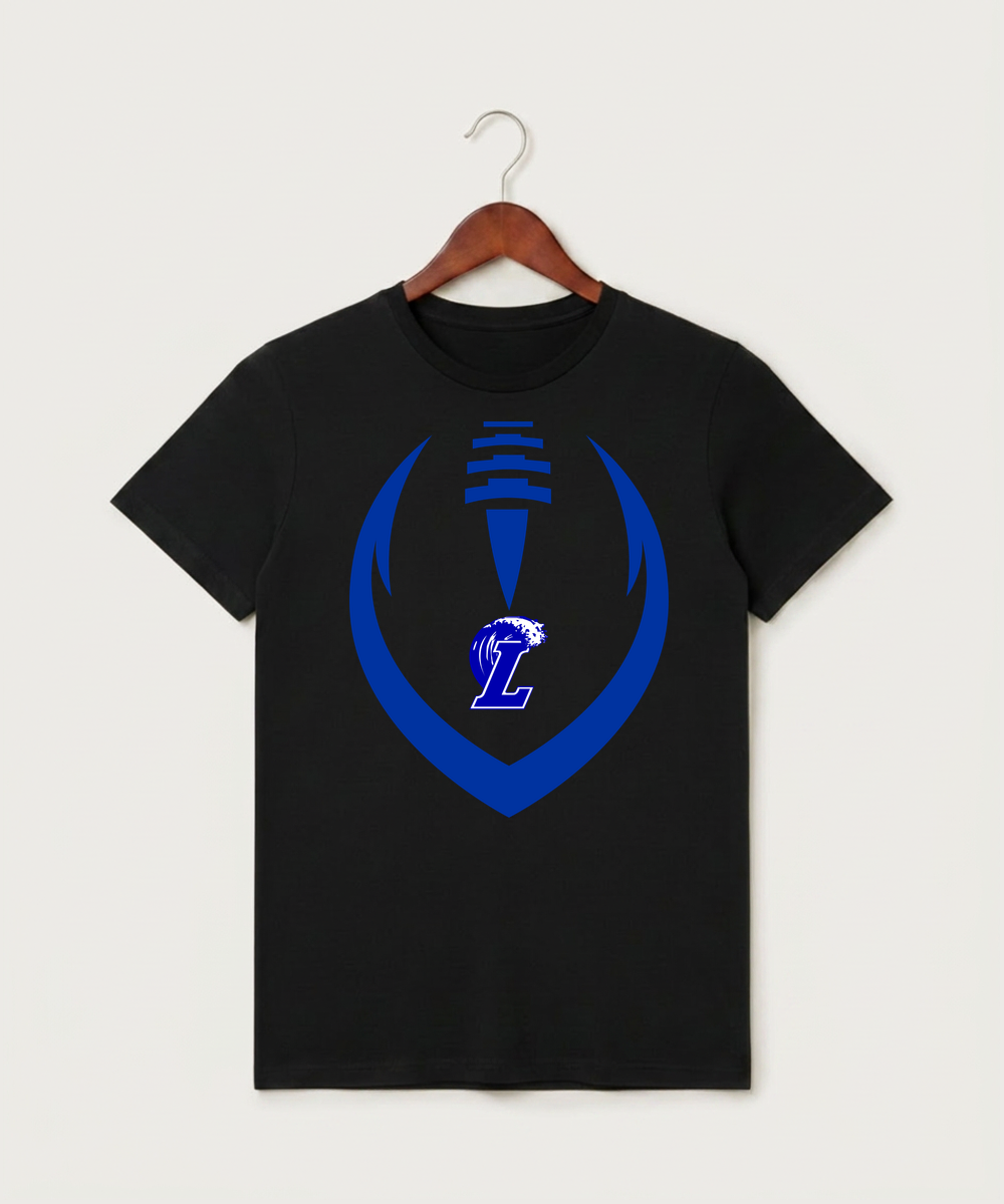 Lakeview High School Football (Boys) - Black T-Shirt - Full Front