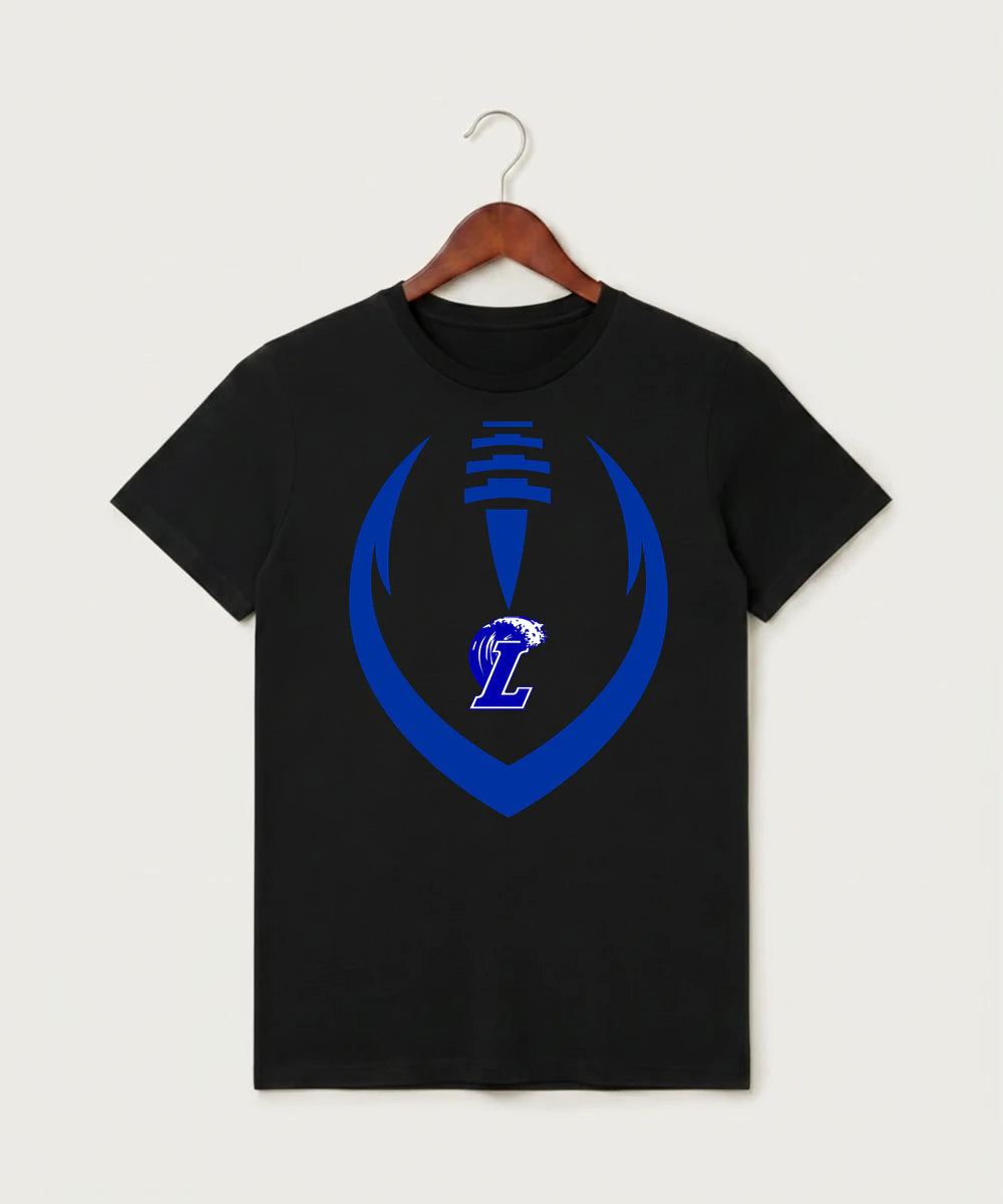 Lakeview High School Football (Boys) - Black T-Shirt - Full Front