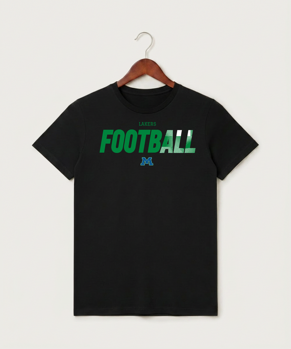 Minnewaska Area High School Football (Boys) - Black T-Shirt - Full Front