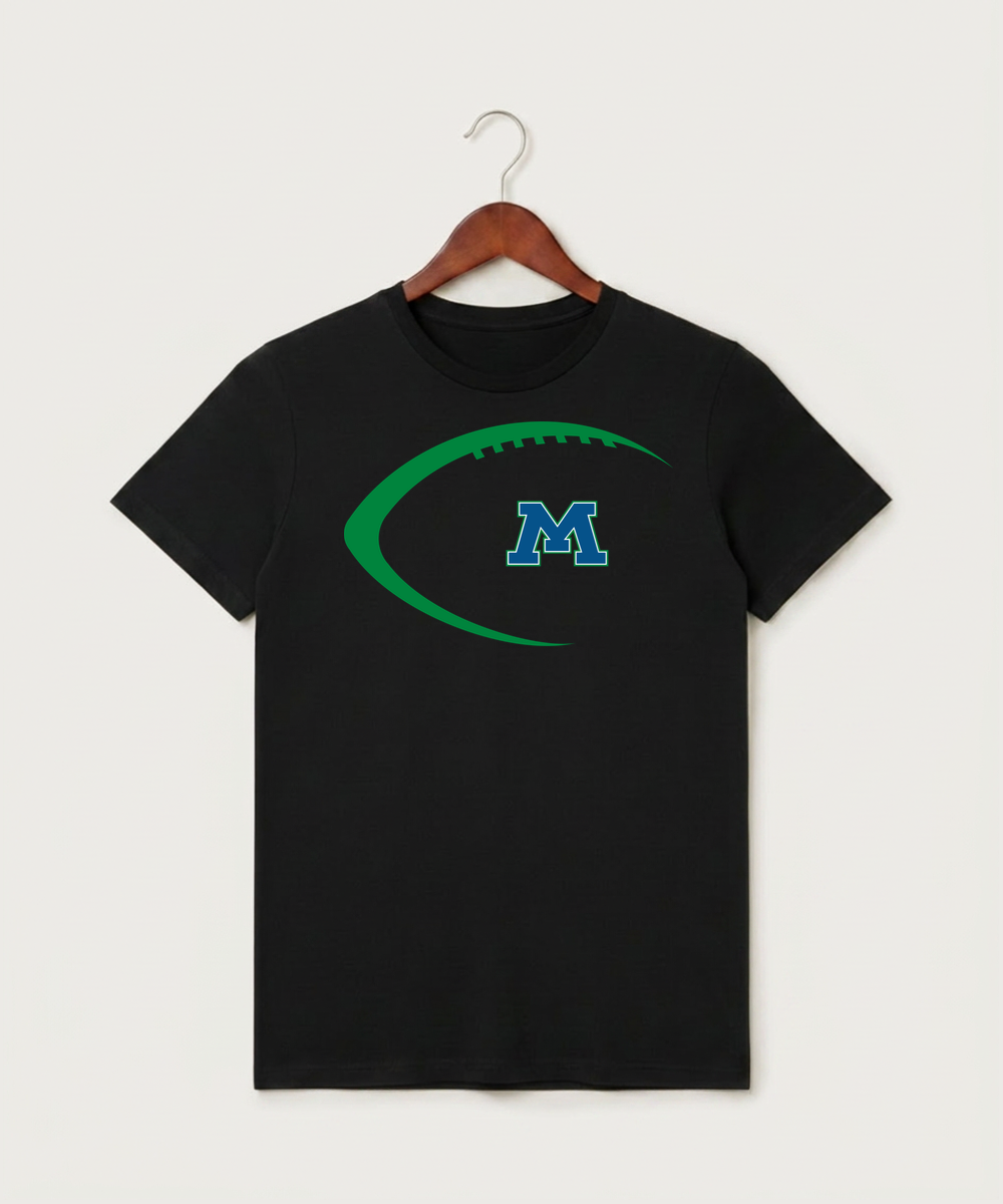 Minnewaska Area High School Football (Boys) - Black T-Shirt - Full Front