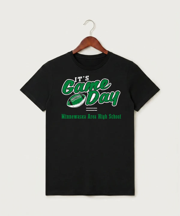 Minnewaska Area High School Football (Boys) - Black T-Shirt - Full Front