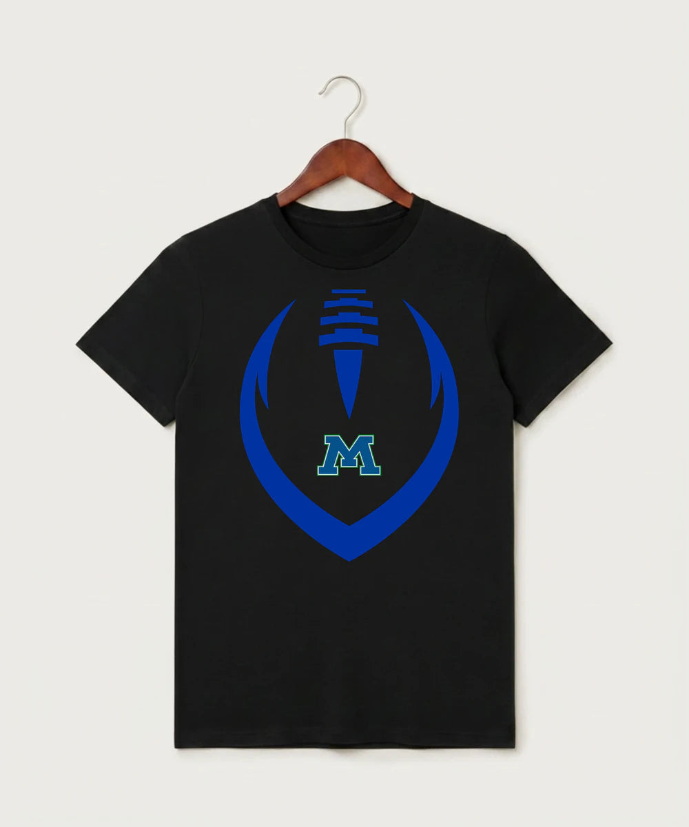 Minnewaska Area High School Football (Boys) - Black T-Shirt - Full Front