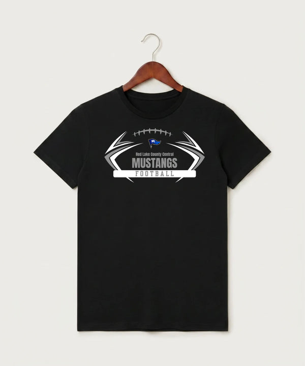 Red Lake County Central Football (Boys) - Black T-Shirt - Full Front