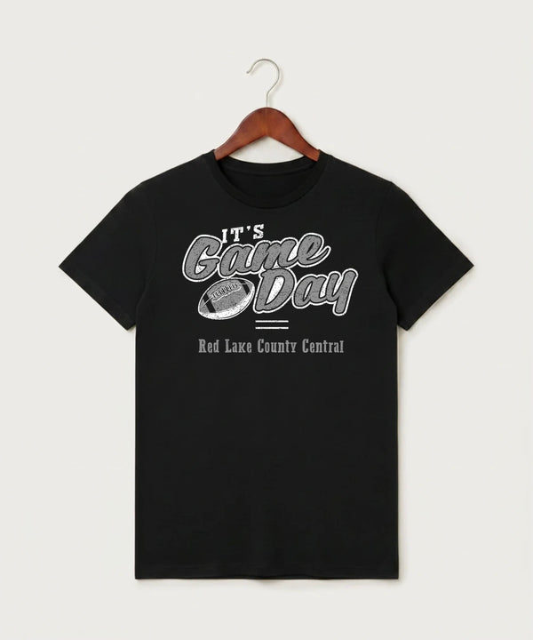 Red Lake County Central Football (Boys) - Black T-Shirt - Full Front