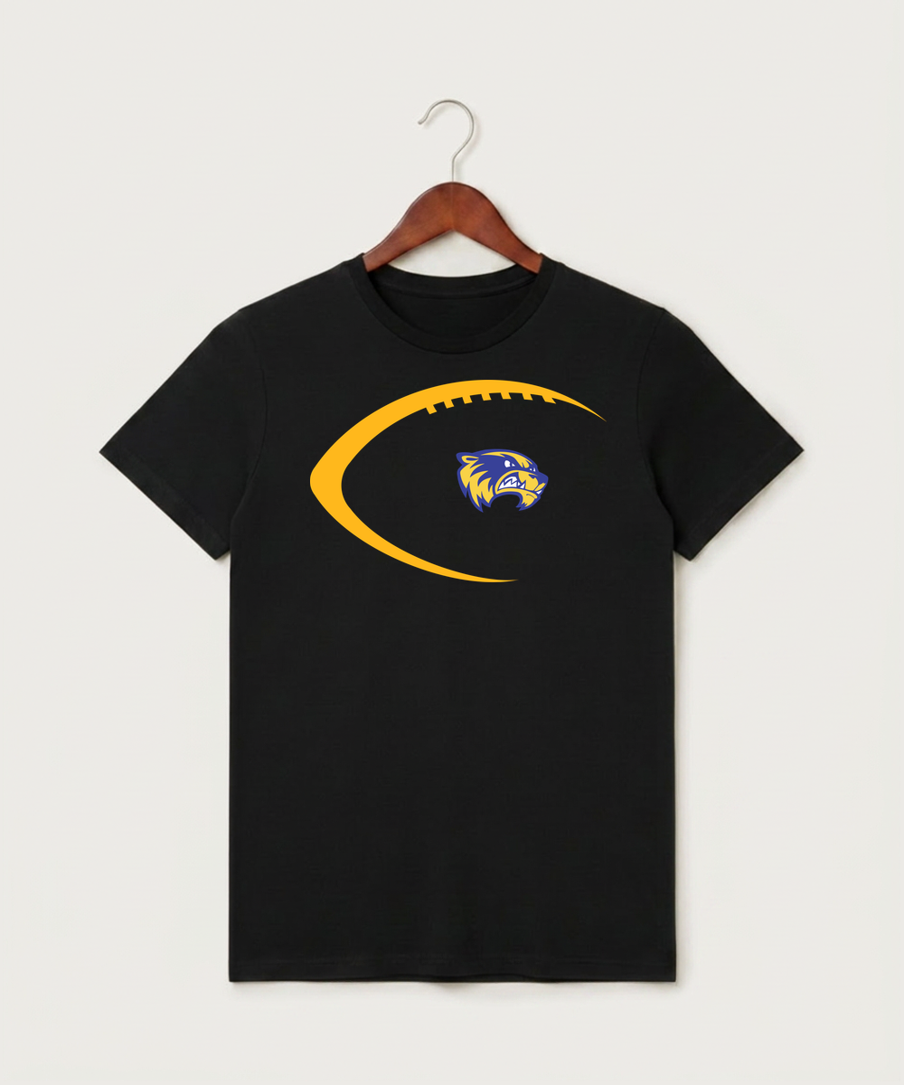 Wadena Deer Creek High School Football (Boys) - Black T-Shirt - Full Front