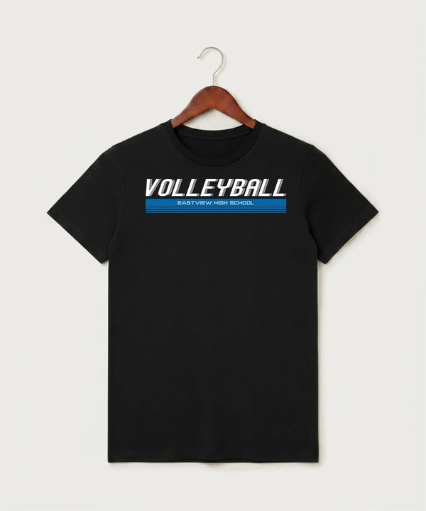 Eastview High School Volleyball (Girls) - Black T-Shirt - Full Front
