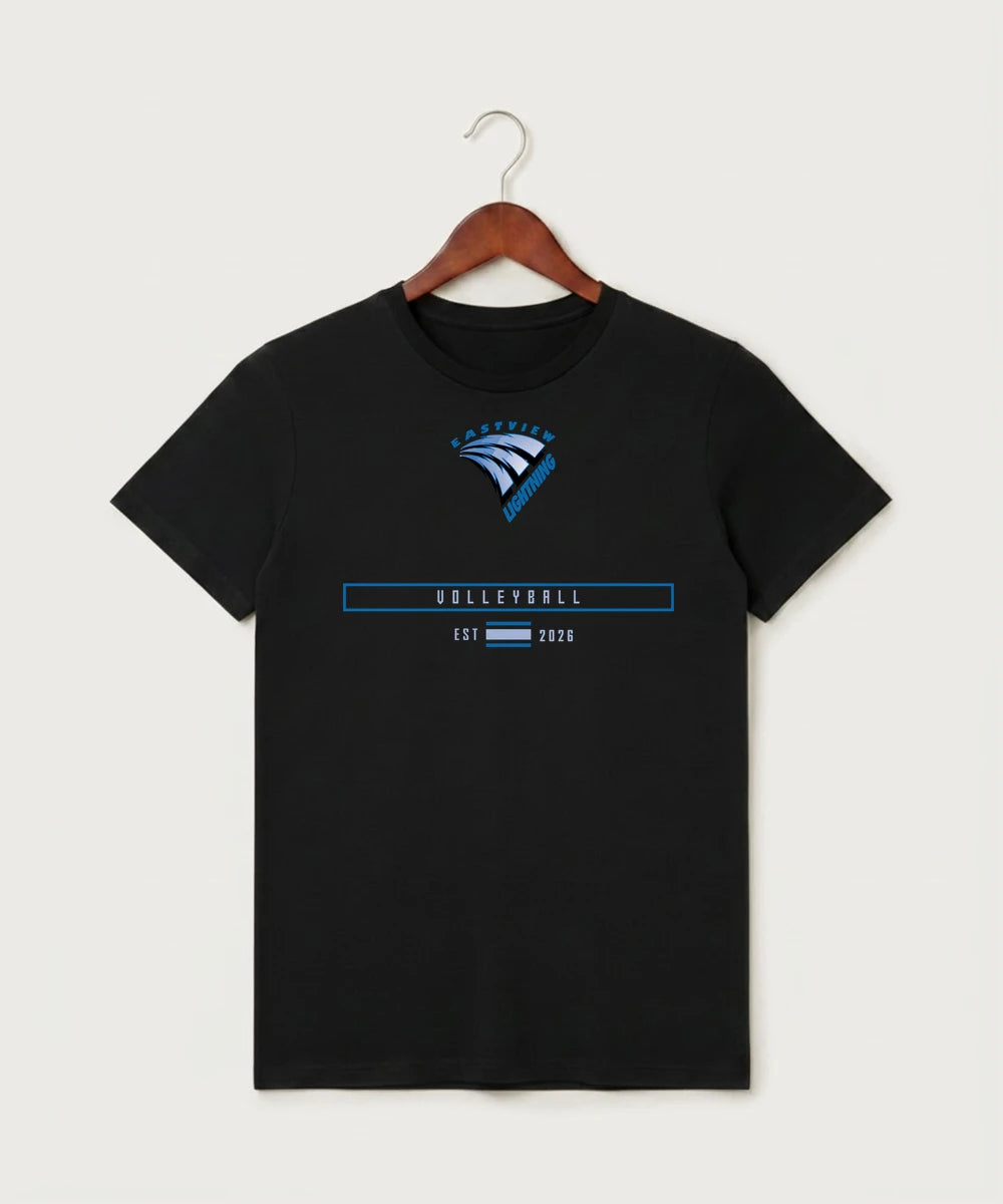 Eastview High School Volleyball (Girls) - Black T-Shirt - Full Front