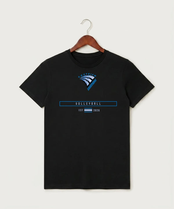 Eastview High School Volleyball (Girls) - Black T-Shirt - Full Front