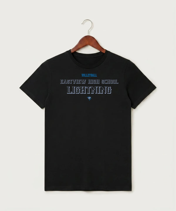 Eastview High School Volleyball (Girls) - Black T-Shirt - Full Front