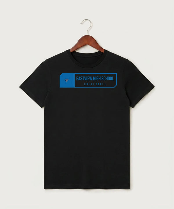 Eastview High School Volleyball (Girls) - Black T-Shirt - Full Front